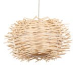 GLOBOSTAR® MINORCA 01730 Boho Κρεμαστό Φωτιστικό Οροφής με Ντουί 1 x E27 AC 220-240V IP20 - Μπεζ - Μ35 x Π35 x Y23cm - Image 6