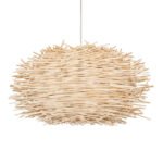GLOBOSTAR® MINORCA 01731 Boho Κρεμαστό Φωτιστικό Οροφής με Ντουί 1 x E27 AC 220-240V IP20 - Μπεζ - Μ60 x Π60 x Y35cm - Image 5