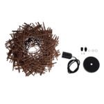 GLOBOSTAR® MINORCA 01732 Boho Κρεμαστό Φωτιστικό Οροφής με Ντουί 1 x E27 AC 220-240V IP20 - Καφέ - Μ30 x Π30 x Υ18cm - Image 11