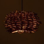 GLOBOSTAR® MINORCA 01732 Boho Κρεμαστό Φωτιστικό Οροφής με Ντουί 1 x E27 AC 220-240V IP20 - Καφέ - Μ30 x Π30 x Υ18cm - Image 3