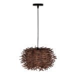 GLOBOSTAR® MINORCA 01732 Boho Κρεμαστό Φωτιστικό Οροφής με Ντουί 1 x E27 AC 220-240V IP20 - Καφέ - Μ30 x Π30 x Υ18cm - Image 4