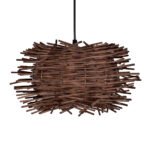 GLOBOSTAR® MINORCA 01732 Boho Κρεμαστό Φωτιστικό Οροφής με Ντουί 1 x E27 AC 220-240V IP20 - Καφέ - Μ30 x Π30 x Υ18cm - Image 5