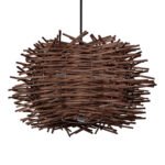 GLOBOSTAR® MINORCA 01733 Boho Κρεμαστό Φωτιστικό Οροφής με Ντουί 1 x E27 AC 220-240V IP20 - Καφέ - Μ35 x Π35 x Υ23cm - Image 6