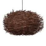 GLOBOSTAR® MINORCA 01734 Boho Κρεμαστό Φωτιστικό Οροφής με Ντουί 1 x E27 AC 220-240V IP20 - Καφέ - Μ60 x Π60 x Y35cm