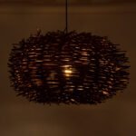 GLOBOSTAR® MINORCA 01734 Boho Κρεμαστό Φωτιστικό Οροφής με Ντουί 1 x E27 AC 220-240V IP20 - Καφέ - Μ60 x Π60 x Y35cm - Image 3