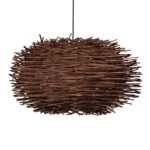 GLOBOSTAR® MINORCA 01734 Boho Κρεμαστό Φωτιστικό Οροφής με Ντουί 1 x E27 AC 220-240V IP20 - Καφέ - Μ60 x Π60 x Y35cm - Image 5