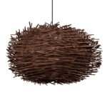 GLOBOSTAR® MINORCA 01734 Boho Κρεμαστό Φωτιστικό Οροφής με Ντουί 1 x E27 AC 220-240V IP20 - Καφέ - Μ60 x Π60 x Y35cm - Image 6
