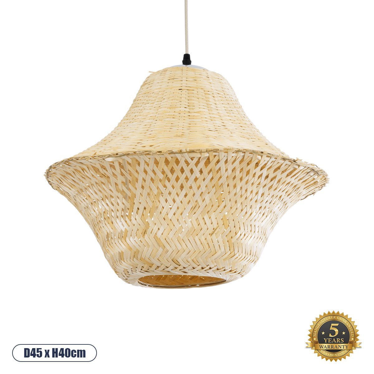 01737_0 GLOBOSTAR® JUNIPER 01737 Boho Κρεμαστό Φωτιστικό Οροφής με Ντουί 1 x E27 AC 220-240V IP20 - Μπεζ - Μ45 x Π45 x Υ40cm - Image 1