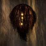 GLOBOSTAR® ARCHIPELAGO 01750 Boho Κρεμαστό Φωτιστικό Οροφής με Ντουί 1 x E27 AC 220-240V IP20 - Καφέ - Μ40 x Π40 x Υ63cm - Image 3