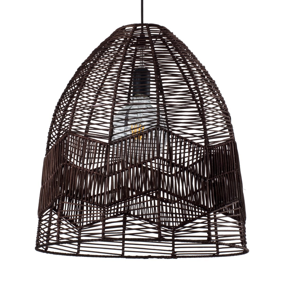 01752_0 GLOBOSTAR® ALOHA 01752 Boho Κρεμαστό Φωτιστικό Οροφής με Ντουί 1 x E27 AC 220-240V IP20 - Καφέ - Μ45 x Π45 x Υ48cm - Image 1