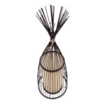 GLOBOSTAR® AZORES 01754 Boho Επιδαπέδιο Φωτιστικό με Ντουί 1 x E27 AC 220-240V IP20 - Καφέ & Μπεζ - Μ30 x Π30 x Υ90cm - Image 4