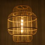 GLOBOSTAR® HIBISCUS 01763 Boho Κρεμαστό Φωτιστικό Οροφής με Ντουί 1 x E27 AC 220-240V IP20 - Μπεζ - Μ48 x Π48 x Y60cm - Image 3