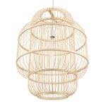 GLOBOSTAR® HIBISCUS 01763 Boho Κρεμαστό Φωτιστικό Οροφής με Ντουί 1 x E27 AC 220-240V IP20 - Μπεζ - Μ48 x Π48 x Y60cm - Image 6