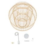 GLOBOSTAR® HIBISCUS 01763 Boho Κρεμαστό Φωτιστικό Οροφής με Ντουί 1 x E27 AC 220-240V IP20 - Μπεζ - Μ48 x Π48 x Y60cm - Image 9