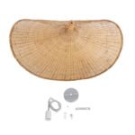 GLOBOSTAR® CUBA 01767 Boho Κρεμαστό Φωτιστικό Οροφής με Ντουί 1 x E27 AC 220-240V IP20 - Μπεζ - Μ80 x Π80 x Υ49cm - Image 12