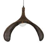 GLOBOSTAR® CUBA 01768 Boho Κρεμαστό Φωτιστικό Οροφής με Ντουί 1 x E27 AC 220-240V IP20 - Καφέ - Μ80 x Π80 x Υ49cm - Image 9