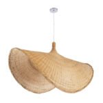 GLOBOSTAR® CUBA 01769 Boho Κρεμαστό Φωτιστικό Οροφής με Ντουί 1 x E27 AC 220-240V IP20 - Μπεζ - Μ100 x Π100 x Υ55cm - Image 4