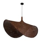 GLOBOSTAR® CUBA 01770 Boho Κρεμαστό Φωτιστικό Οροφής με Ντουί 1 x E27 AC 220-240V IP20 - Καφέ - Μ100 x Π100 x Y55cm - Image 4