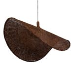 GLOBOSTAR® CUBA 01770 Boho Κρεμαστό Φωτιστικό Οροφής με Ντουί 1 x E27 AC 220-240V IP20 - Καφέ - Μ100 x Π100 x Y55cm - Image 6