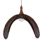GLOBOSTAR® CUBA 01770 Boho Κρεμαστό Φωτιστικό Οροφής με Ντουί 1 x E27 AC 220-240V IP20 - Καφέ - Μ100 x Π100 x Y55cm - Image 9