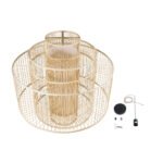 GLOBOSTAR® HIBISCUS 01780 Boho Κρεμαστό Φωτιστικό Οροφής με Ντουί 1 x E27 AC 220-240V IP20 - Μπεζ - Μ100 x Π100 x Y100cm - Image 10