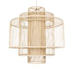 GLOBOSTAR® HIBISCUS 01780 Boho Κρεμαστό Φωτιστικό Οροφής με Ντουί 1 x E27 AC 220-240V IP20 - Μπεζ - Μ100 x Π100 x Y100cm - Image 2