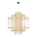 GLOBOSTAR® HIBISCUS 01780 Boho Κρεμαστό Φωτιστικό Οροφής με Ντουί 1 x E27 AC 220-240V IP20 - Μπεζ - Μ100 x Π100 x Y100cm - Image 4