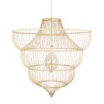 GLOBOSTAR® HIBISCUS 01781 Boho Κρεμαστό Φωτιστικό Οροφής με Ντουί 1 x E27 AC 220-240V IP20 - Μπεζ - Μ100 x Π100 x Υ100cm - Image 5