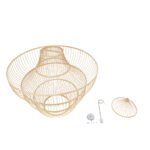 GLOBOSTAR® HIBISCUS 01781 Boho Κρεμαστό Φωτιστικό Οροφής με Ντουί 1 x E27 AC 220-240V IP20 - Μπεζ - Μ100 x Π100 x Υ100cm - Image 10