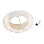 GLOBOSTAR® HIBISCUS 01782 Boho Κρεμαστό Φωτιστικό Οροφής με Ντουί 3 x E27 AC 220-240V IP20 - Μπεζ - Μ120 x Π120 x Y31cm - Image 11