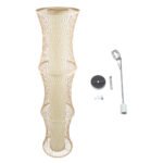 GLOBOSTAR® HIBISCUS 01783 Boho Κρεμαστό Φωτιστικό Οροφής με Ντουί 1 x E27 AC 220-240V IP20 - Μπεζ - Μ35 x Π35 x Υ150cm - Image 9