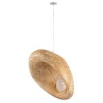 GLOBOSTAR® CARIBBEAN 01784 Μοντέρνο Κρεμαστό Φωτιστικό Οροφής με Ντουί 1 x E27 AC 220-240V IP20 - Μπεζ - Μ80 x Π80 x Υ35cm - Image 4