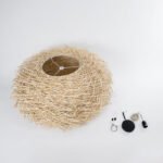 GLOBOSTAR® MINORCA 01786 Boho Κρεμαστό Φωτιστικό Οροφής με Ντουί 1 x E27 AC 220-240V IP20 - Μπεζ - Μ100 x Π100 x Υ45cm - Image 10