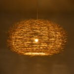 GLOBOSTAR® MINORCA 01786 Boho Κρεμαστό Φωτιστικό Οροφής με Ντουί 1 x E27 AC 220-240V IP20 - Μπεζ - Μ100 x Π100 x Υ45cm - Image 3