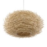 GLOBOSTAR® MINORCA 01786 Boho Κρεμαστό Φωτιστικό Οροφής με Ντουί 1 x E27 AC 220-240V IP20 - Μπεζ - Μ100 x Π100 x Υ45cm - Image 6