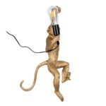 GLOBOSTAR® APES 01806 Μοντέρνο Φωτιστικό Τοίχου - Απλίκα με Ντουί 1 x E27 AC 220-240V IP20 - Χρυσό & Μαύρο - Μ34 x Π31 x Υ61cm - Image 5