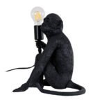 GLOBOSTAR® APES 01807 Μοντέρνο Επιτραπέζιο Φωτιστικό Πορτατίφ με Ντουί 1 x E27 AC 220-240V IP20 - Μαύρο - Μ30 x Π27 x Υ30cm - Image 4