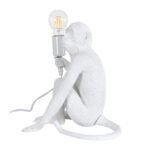 GLOBOSTAR® APES 01808 Μοντέρνο Επιτραπέζιο Φωτιστικό Πορτατίφ με Ντουί 1 x E27 AC 220-240V IP20 - Λευκό - Μ30 x Π27 x Υ30cm - Image 4