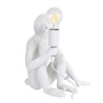 GLOBOSTAR® APES 01808 Μοντέρνο Επιτραπέζιο Φωτιστικό Πορτατίφ με Ντουί 1 x E27 AC 220-240V IP20 - Λευκό - Μ30 x Π27 x Υ30cm - Image 5