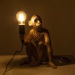 GLOBOSTAR® APES 01809 Μοντέρνο Επιτραπέζιο Φωτιστικό Πορτατίφ με Ντουί 1 x E27 AC 220-240V IP20 - Χρυσό - Μ30 x Π27 x Υ30cm - Image 3