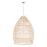 GLOBOSTAR® MALIBU 01810 Boho Κρεμαστό Φωτιστικό Οροφής με Ντουί 1 x E27 AC 220-240V IP20 - Μπεζ - Μ57 x Π57 x Υ75cm - Image 5