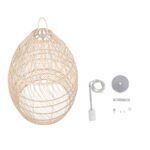 GLOBOSTAR® MALIBU 01810 Boho Κρεμαστό Φωτιστικό Οροφής με Ντουί 1 x E27 AC 220-240V IP20 - Μπεζ - Μ57 x Π57 x Υ75cm - Image 10