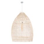 GLOBOSTAR® MALIBU 01811 Boho Κρεμαστό Φωτιστικό Οροφής με Ντουί 1 x E27 AC 220-240V IP20 - Μπεζ - Μ76 x Π76 x Υ100cm - Image 5