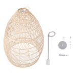 GLOBOSTAR® MALIBU 01811 Boho Κρεμαστό Φωτιστικό Οροφής με Ντουί 1 x E27 AC 220-240V IP20 - Μπεζ - Μ76 x Π76 x Υ100cm - Image 10