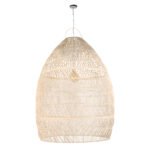 GLOBOSTAR® MALIBU 01813 Boho Κρεμαστό Φωτιστικό Οροφής με Ντουί 1 x E27 AC 220-240V IP20 - Μπεζ - Μ120 x Π120 x Υ156cm - Image 5