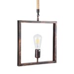 GLOBOSTAR® FRAISE 01814 Vintage Κρεμαστό Φωτιστικό Οροφής με Ντουί 1 x E27 AC 220-240V IP20 - Χάλκινο & Μπεζ - Μ32 x Π4 x Υ32cm