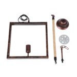 GLOBOSTAR® FRAISE 01814 Vintage Κρεμαστό Φωτιστικό Οροφής με Ντουί 1 x E27 AC 220-240V IP20 - Χάλκινο & Μπεζ - Μ32 x Π4 x Υ32cm - Image 11