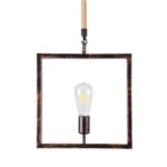 GLOBOSTAR® FRAISE 01814 Vintage Κρεμαστό Φωτιστικό Οροφής με Ντουί 1 x E27 AC 220-240V IP20 - Χάλκινο & Μπεζ - Μ32 x Π4 x Υ32cm - Image 5