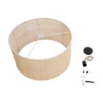 GLOBOSTAR® YOTTO 01822 Boho Κρεμαστό Φωτιστικό Οροφής με Ντουί 1 x E27 AC 220-240V IP20 - Μπεζ - Μ55 x Π55 x Y30cm - Image 10