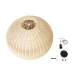GLOBOSTAR® RAITO 01825 Boho Κρεμαστό Φωτιστικό Οροφής με Ντουί 1 x E27 AC 220-240V IP20 - Μπεζ - Μ60 x Π60 x Υ40cm - Image 10